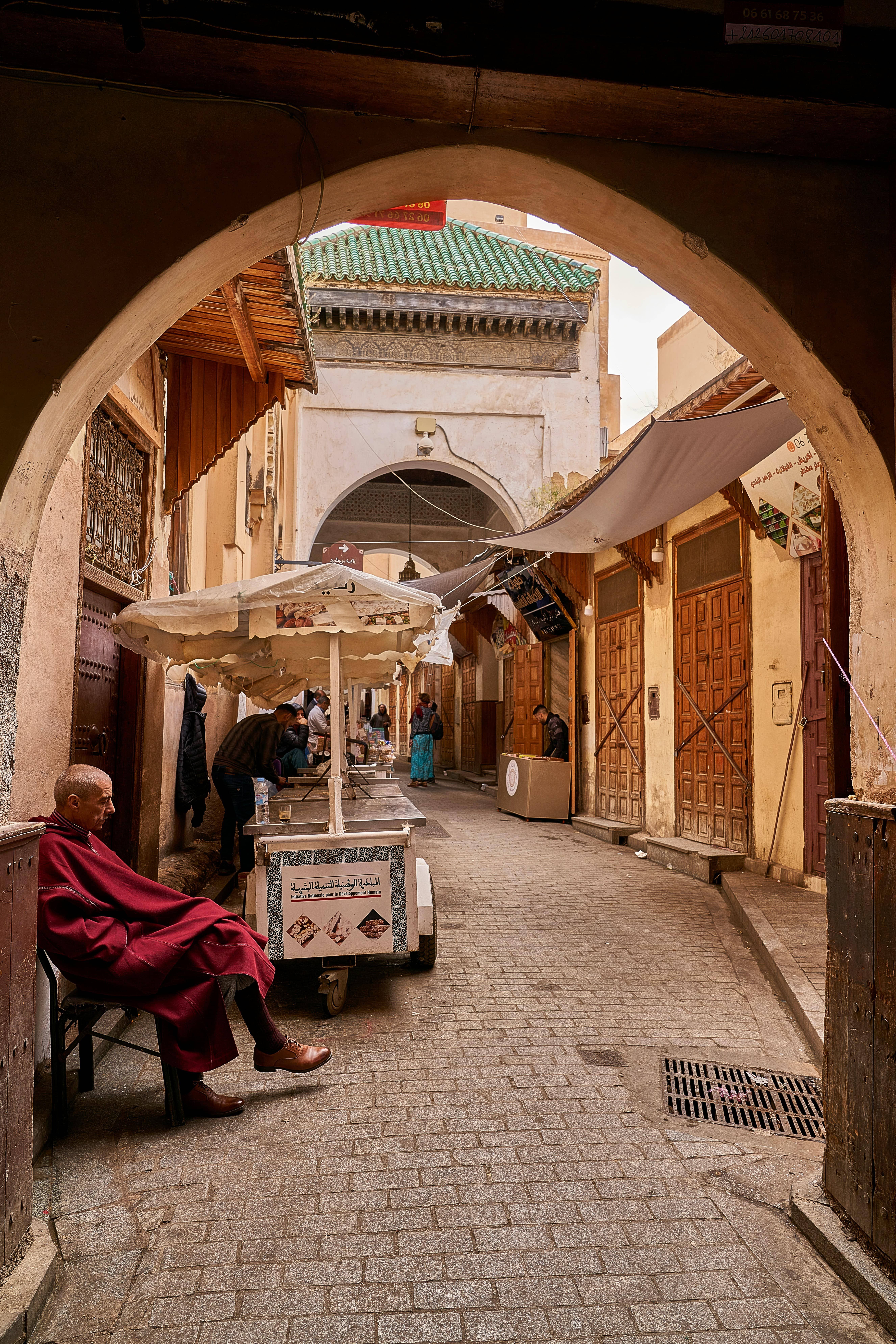 Decorative background of Moroccan medina street